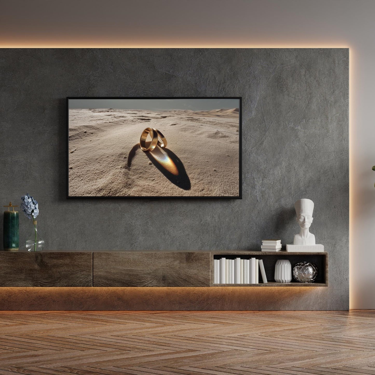 Frame TV Art → Golden Wedding Rings in Desert Light