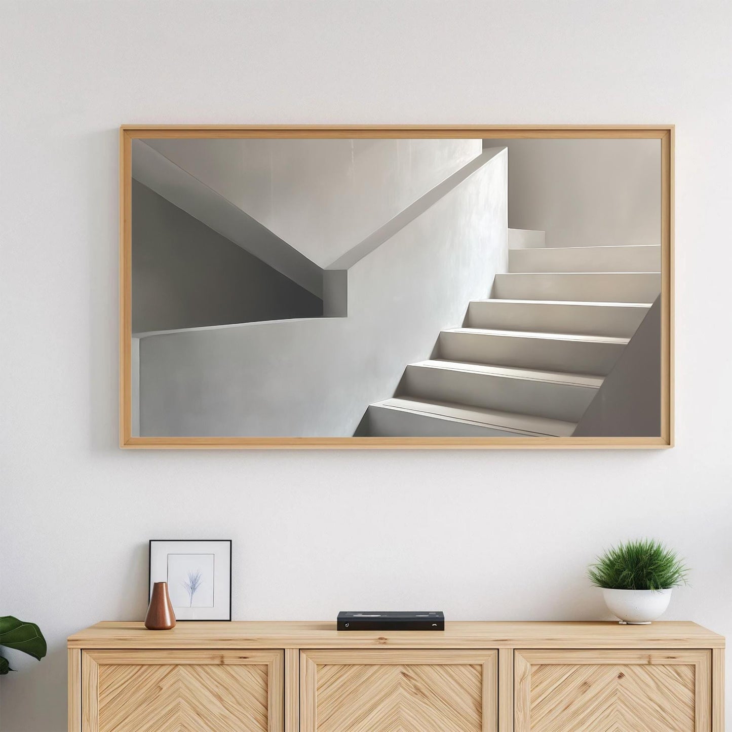 Frame TV Art → Soft Ascent Minimalist Staircase Print