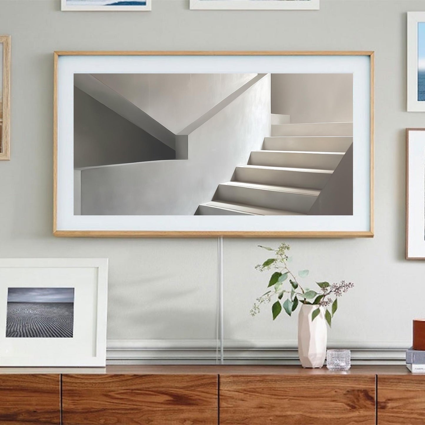 Frame TV Art → Soft Ascent Minimalist Staircase Print