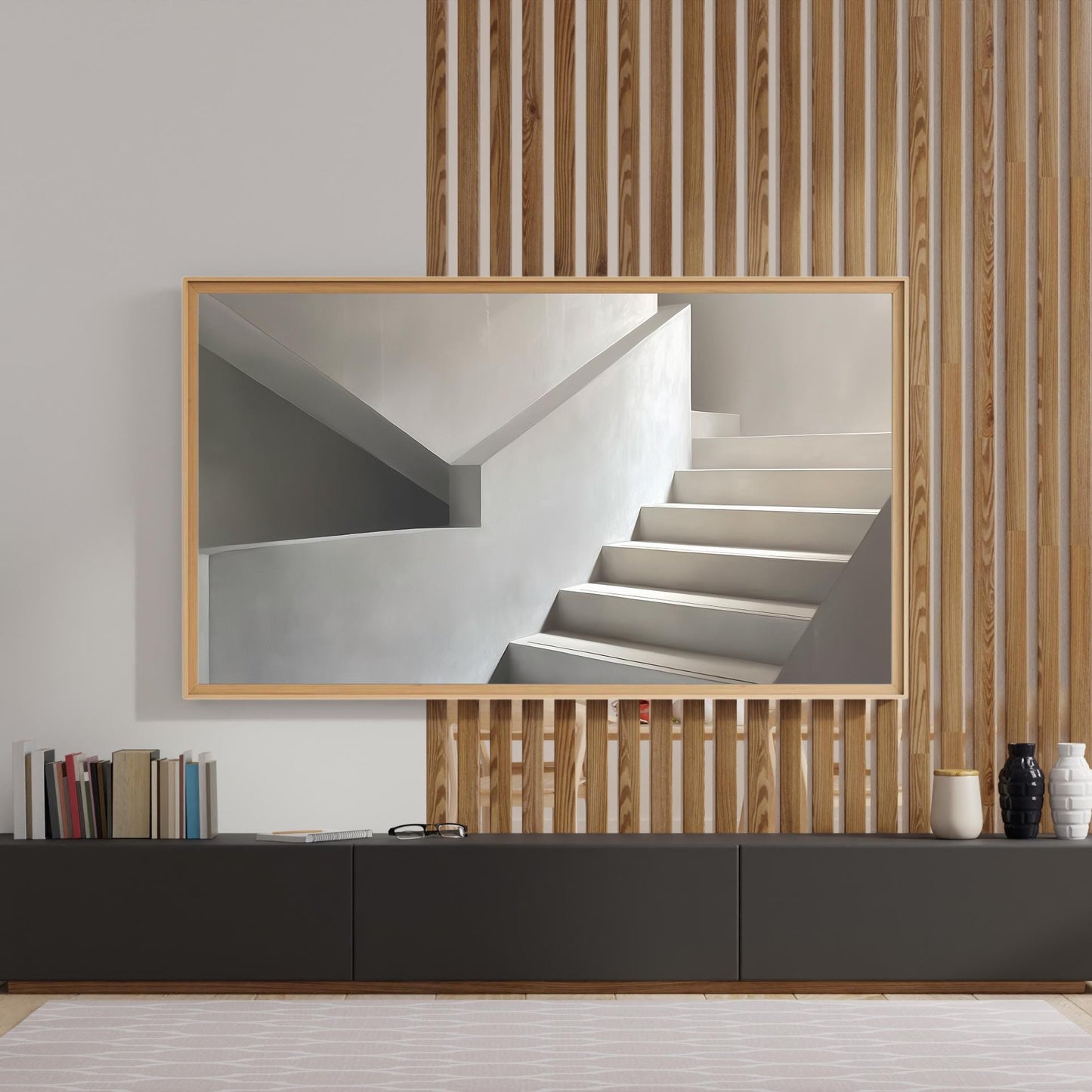 Frame TV Art → Soft Ascent Minimalist Staircase Print