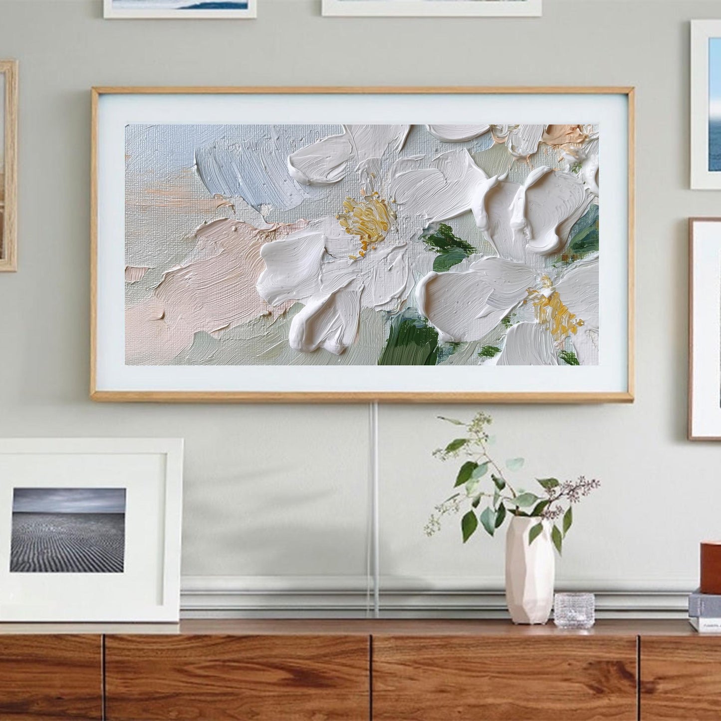 Frame TV Art → Impasto Floral Painting