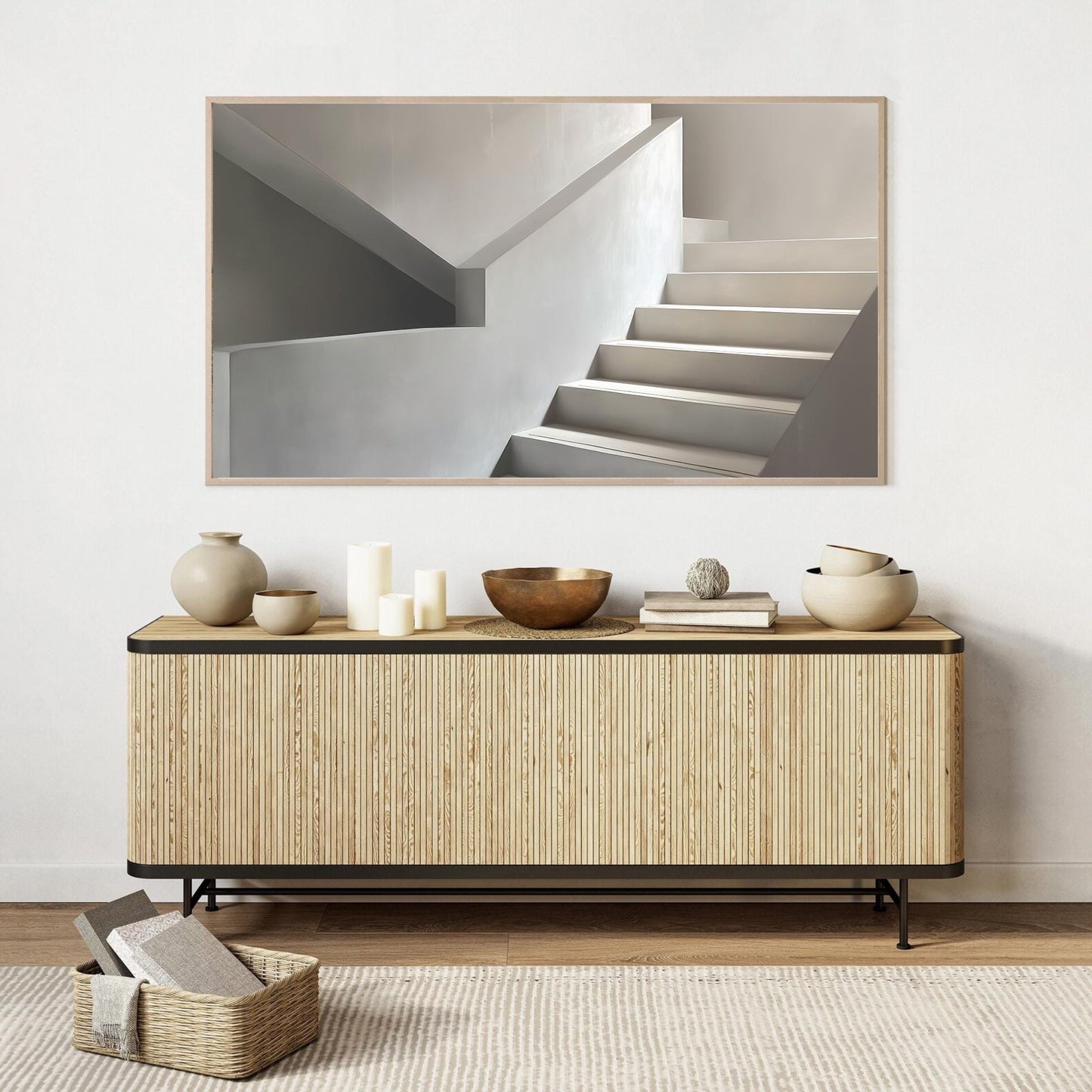 Frame TV Art → Soft Ascent Minimalist Staircase Print