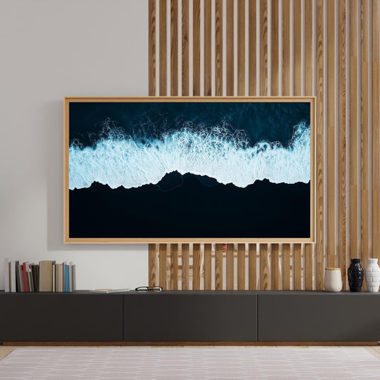 Frame TV Art • Midnight Tide Ocean Aerial View