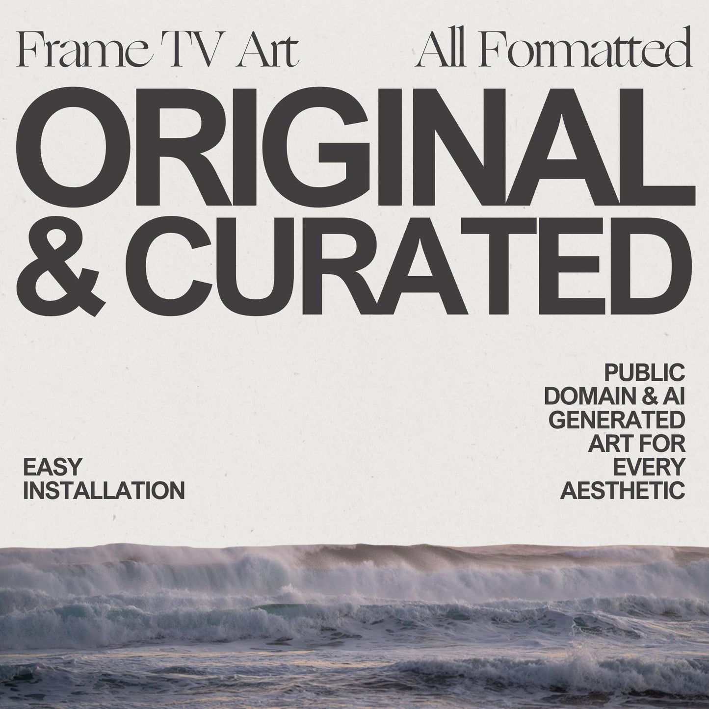Frame TV Art • Midnight Tide Ocean Aerial View