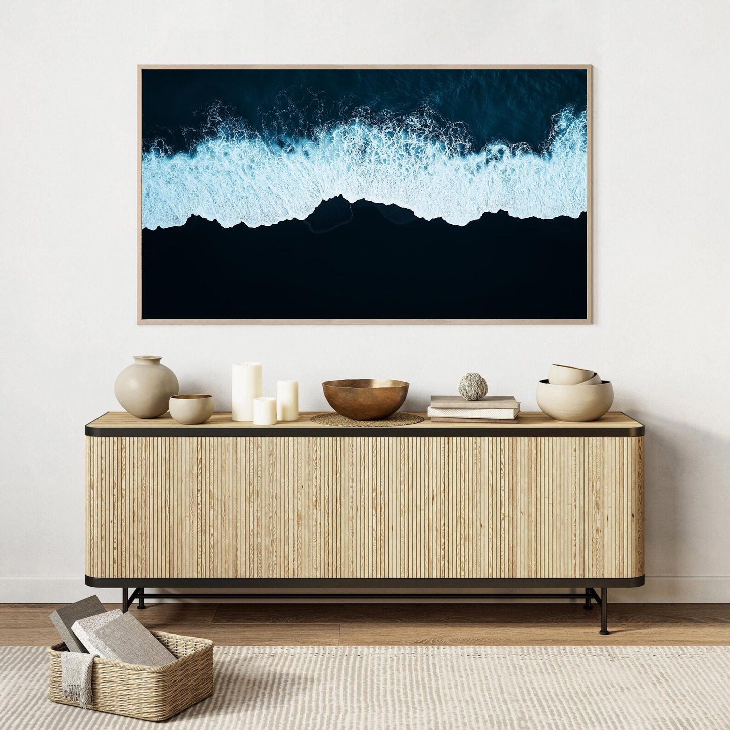 Frame TV Art • Midnight Tide Ocean Aerial View