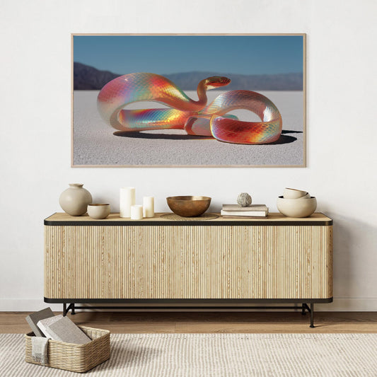 Frame TV Art → Surreal Desert Iridescent Snake