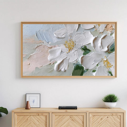 Frame TV Art → Impasto Floral Painting