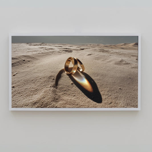 Frame TV Art → Golden Wedding Rings in Desert Light