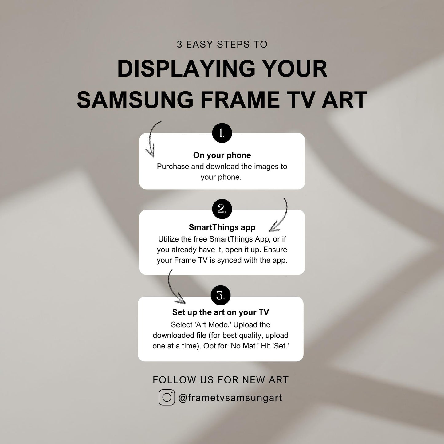 Frame TV Art → Modern Minimalism in Shadow Bundle of 4