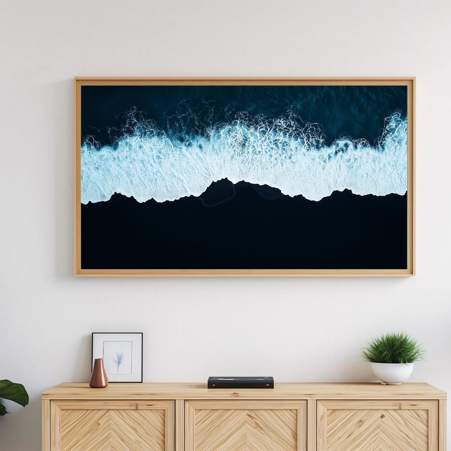 Frame TV Art • Midnight Tide Ocean Aerial View