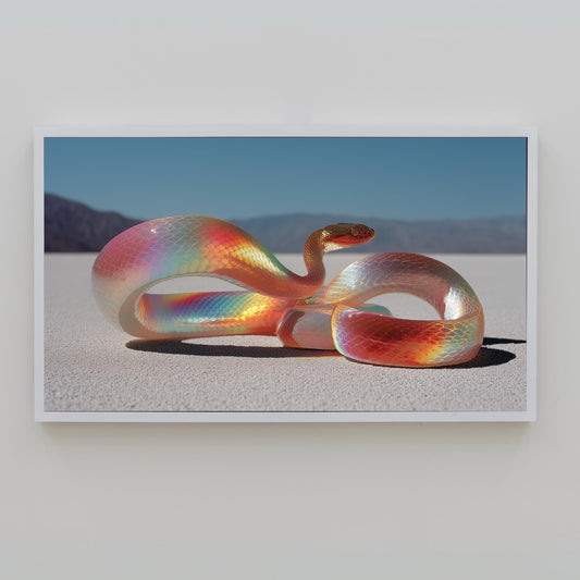 Frame TV Art → Surreal Desert Iridescent Snake