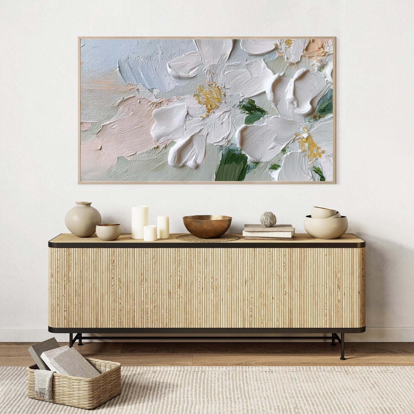 Frame TV Art → Impasto Floral Painting