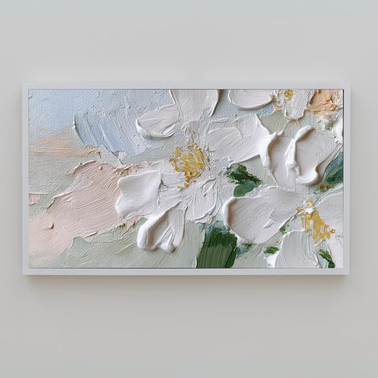 Frame TV Art → Impasto Floral Painting