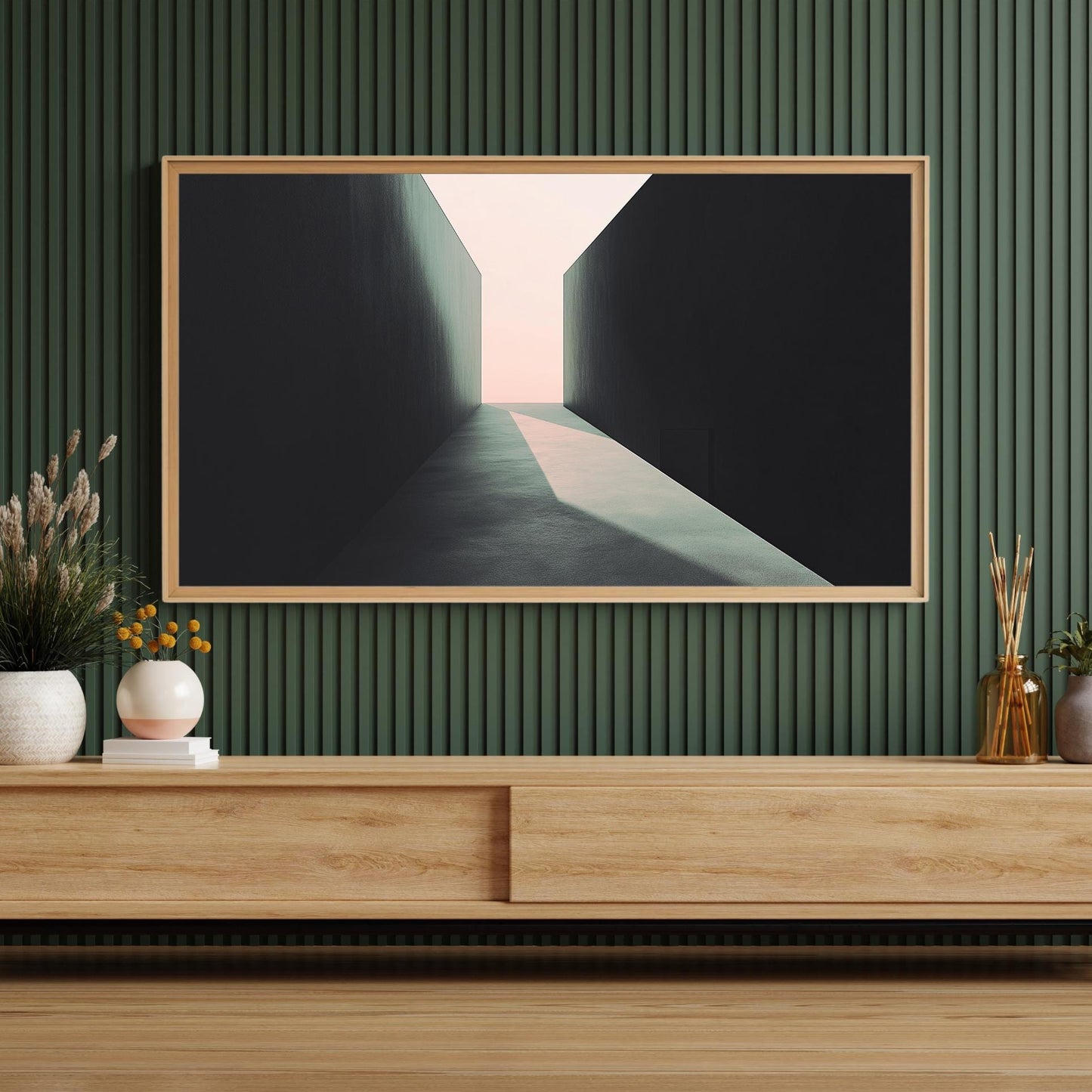 Frame TV Art → Modern Minimalism in Shadow Bundle of 4